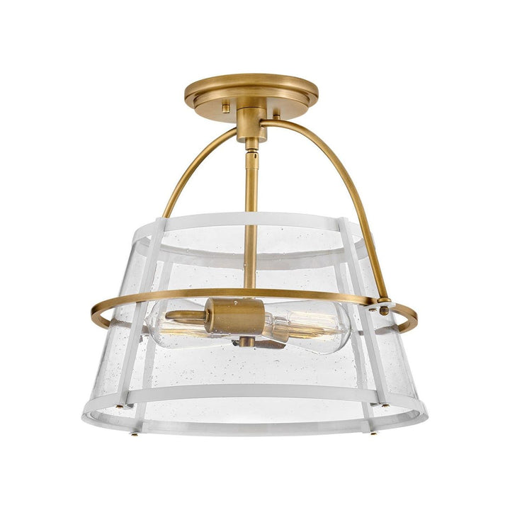 Foyer Tournon - Medium Semi - Flush Mount-Hinkley Lighting-HINKLEY-38111HB-PT-Flush MountsHeritage Brass/Polished White Accents-4-France and Son