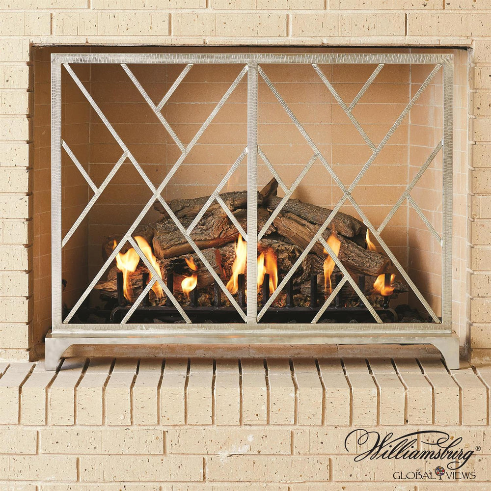 Chinoise Fret Fireplace Screen-Global Views-GVSA-4.90158-DecorNickel-2-France and Son