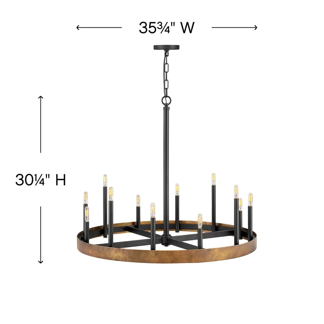 Chandelier Wells - Twelve Light Linear-Hinkley Lighting-HINKLEY-3869WA-Chandeliers-3-France and Son