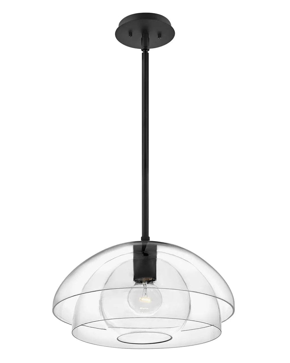 Foyer Lotus - Medium Convertible Semi-Flush Mount-Hinkley Lighting-HINKLEY-39061BLK-Flush MountsBlack-2-France and Son