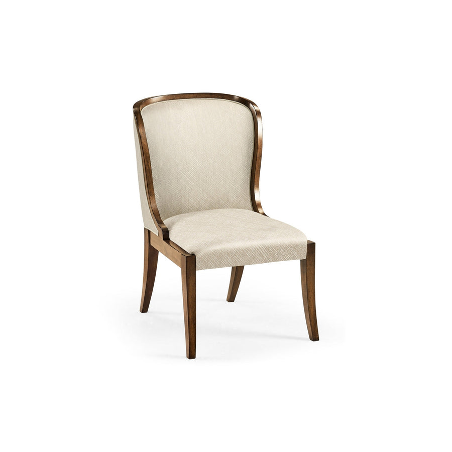 Low Curved Back Dining Side Chair-Jonathan Charles-JCHARLES-494996-SC-WAL-F200-Dining Chairs-1-France and Son