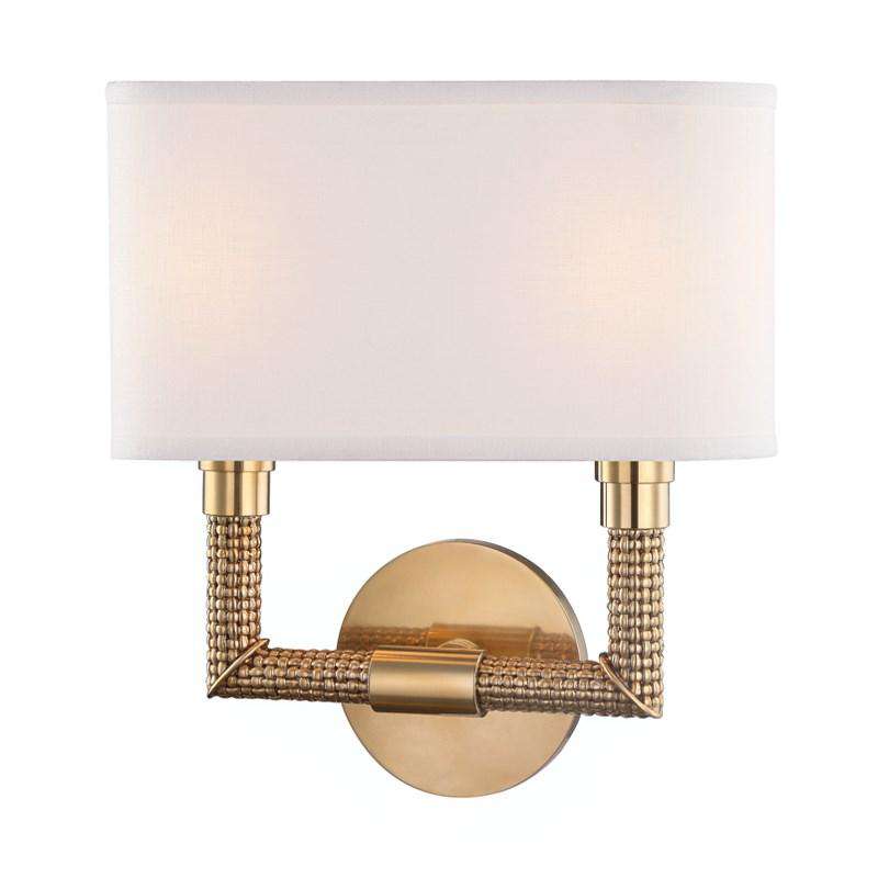 Dubois 2 Light Wall Sconce-Hudson Valley-HVL-1022-AGB-Wall LightingAged Brass-1-France and Son