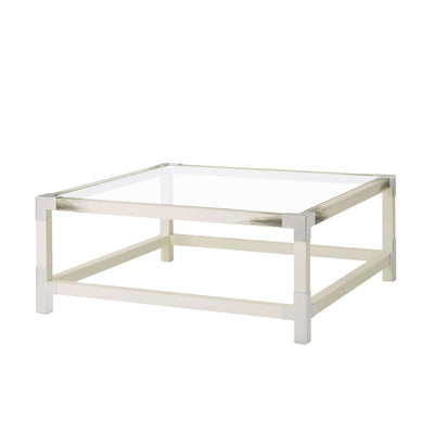 Cutting Edge Squared (Longhorn White) Cocktail Table-Theodore Alexander-THEO-5102-075-Coffee Tables-1-France and Son