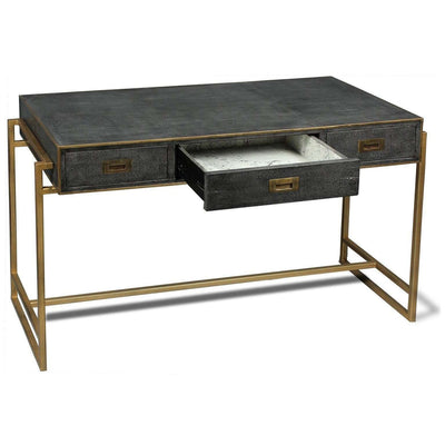 Grey Leather Shagreen Desk-SARREID-SARREID-40466-Desks-2-France and Son