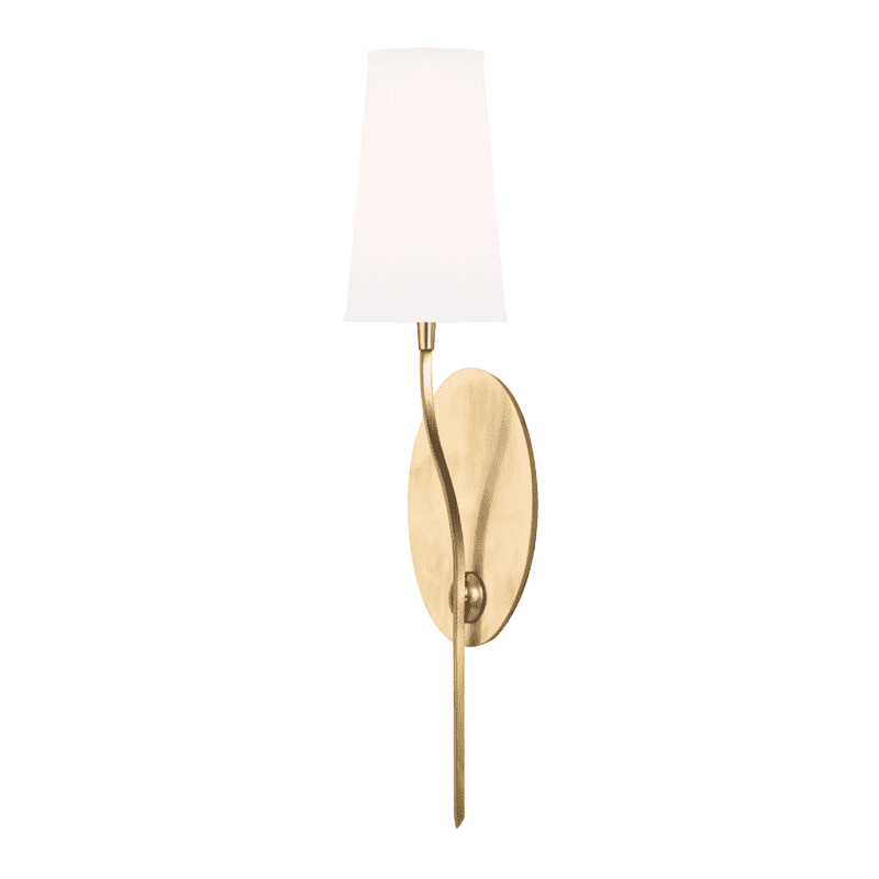 Rutland 1 Light Wall Sconce With White Shades-Hudson Valley-HVL-3711-AGB-WS-Wall Lighting-1-France and Son
