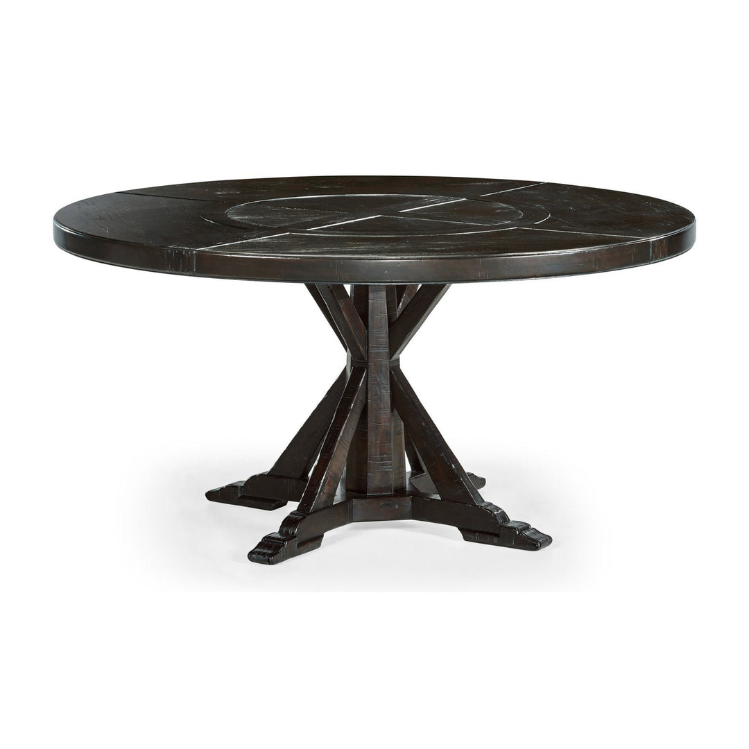 Circular Dining Table-Jonathan Charles-JCHARLES-491086-48D-CFW-Dining TablesCountry Walnut-48" Without Inbuilt Lazy Susan-39-France and Son