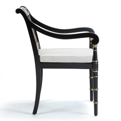 Courtesan Accent Chair-Alden Parkes-ALDEN-CH-COUR-GB-Dining ChairsGloss Black-4-France and Son