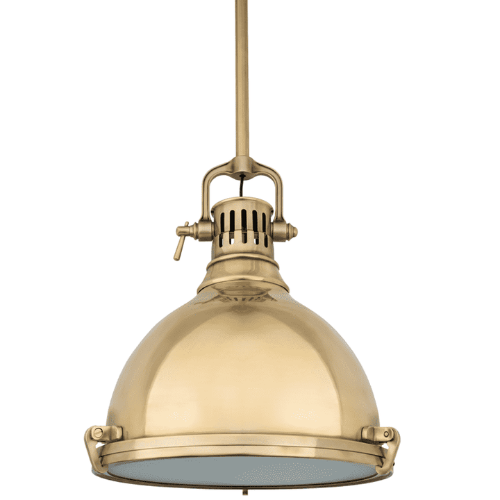 Pelham 1 Light Pendant-Hudson Valley-HVL-2212-AGB-PendantsAged Brass-1-France and Son