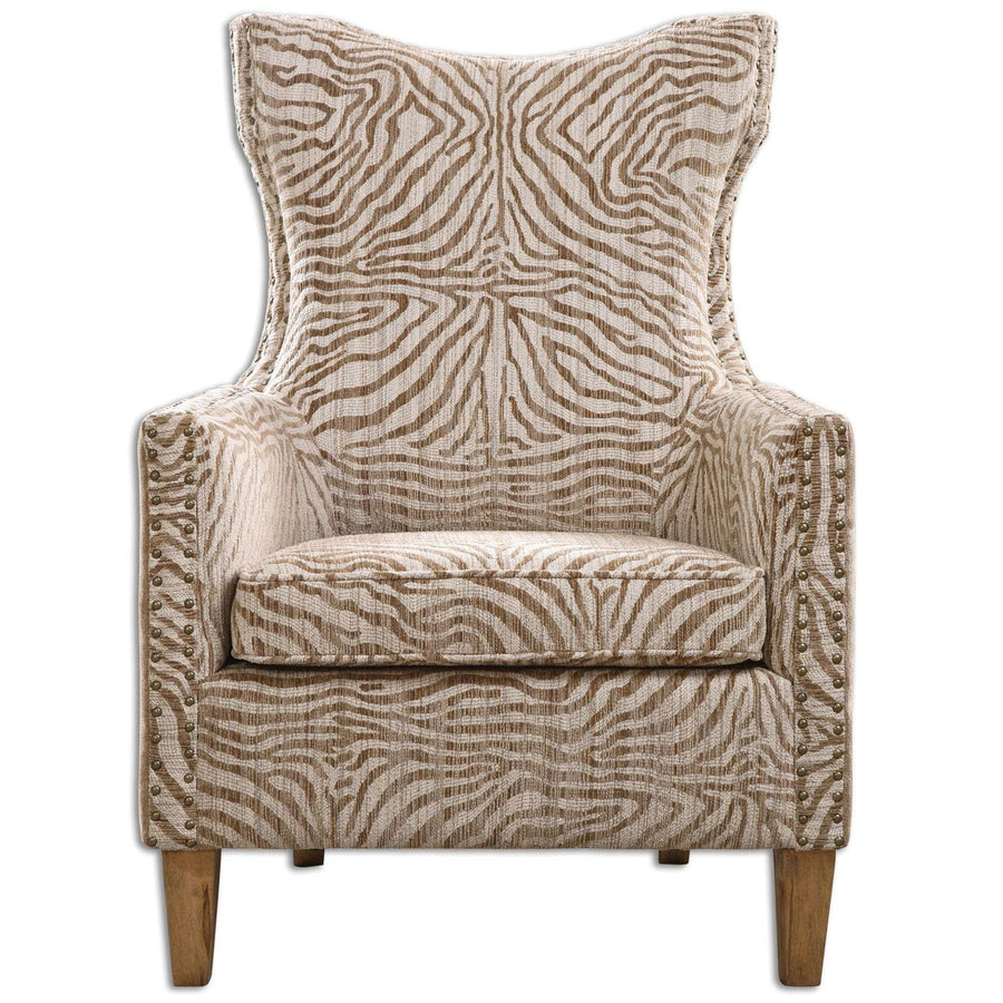Kiango Animal Pattern Armchair-Uttermost-UTTM-23208-Lounge Chairs-1-France and Son