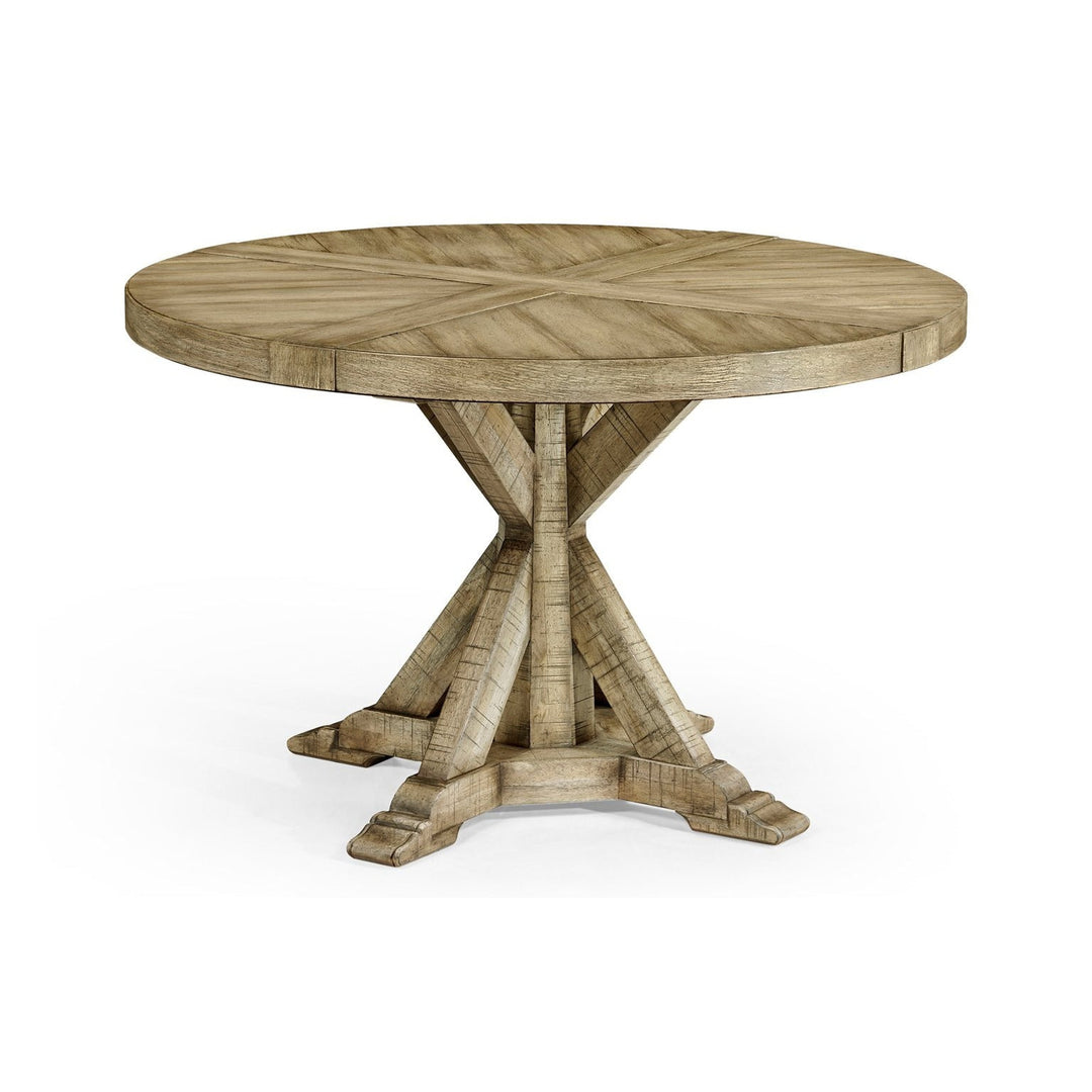 Circular Dining Table-Jonathan Charles-JCHARLES-491086-48D-CFW-Dining TablesCountry Walnut-48" Without Inbuilt Lazy Susan-11-France and Son