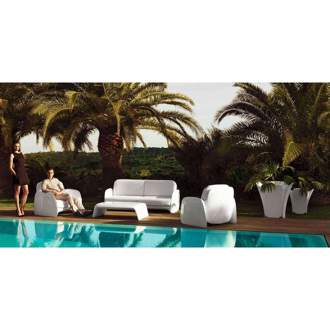 Pezzettina Lounge Chair By Vondom-Vondom-VONDOM-56010W-Outdoor Lounge ChairsLED White-2-France and Son