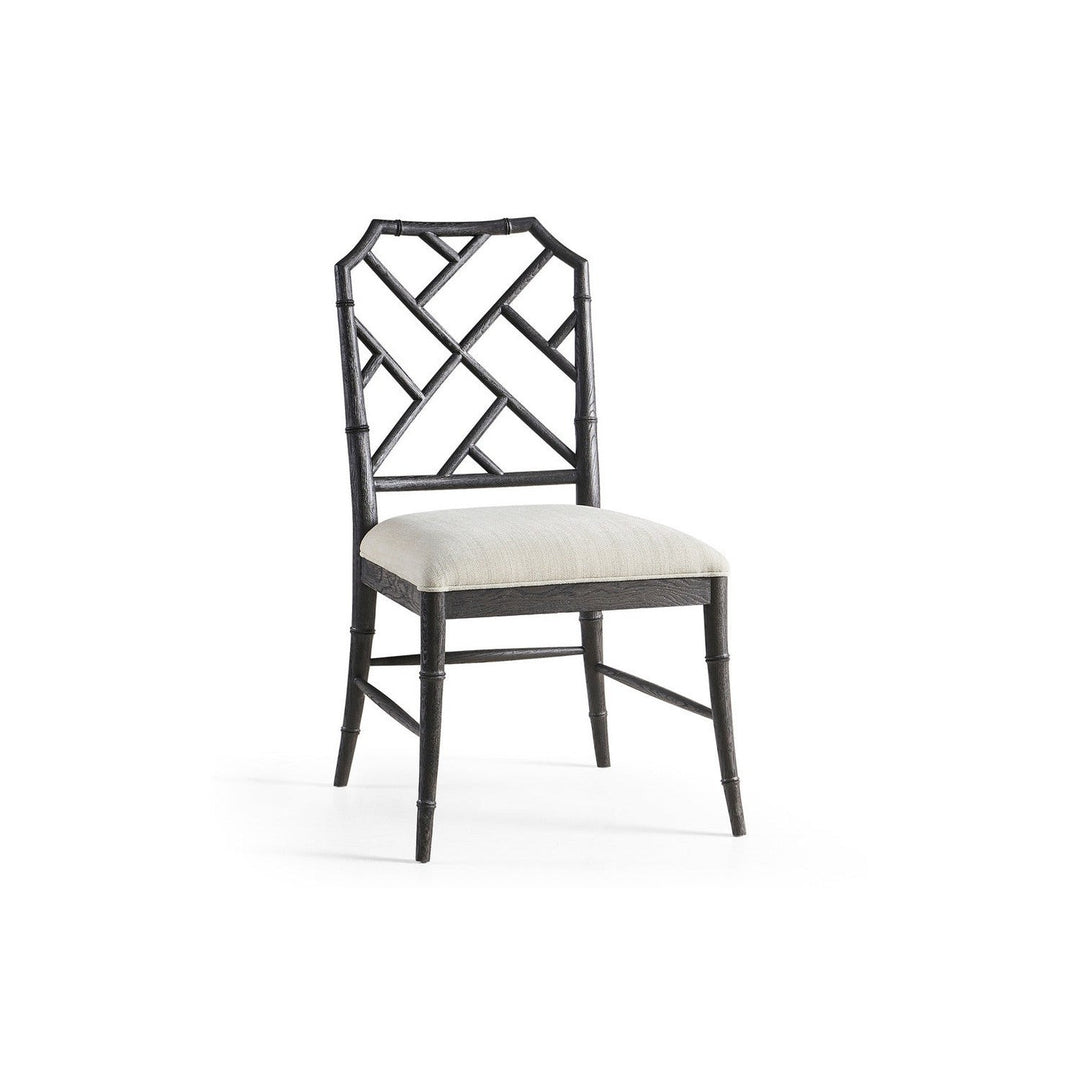 Saros Chippendale Bamboo Side Chair-Jonathan Charles-JCHARLES-003-2-121-EBO-Dining ChairsDry Ebonized Black-5-France and Son