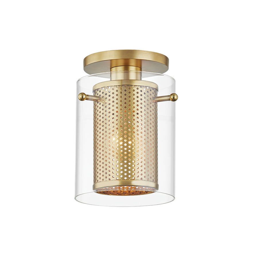 Elanor 1 Light Semi Flush-Mitzi-HVL-H323601-AGB-Flush MountsAged Brass-1-France and Son