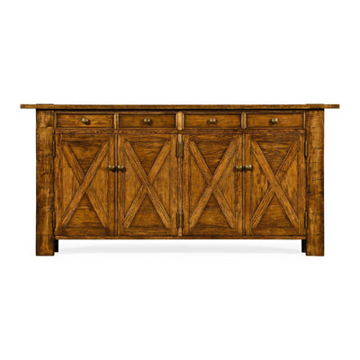 Casual Narrow Sideboard-Jonathan Charles-JCHARLES-491124-CFW-Sideboards & CredenzasCountry Walnut-2-France and Son