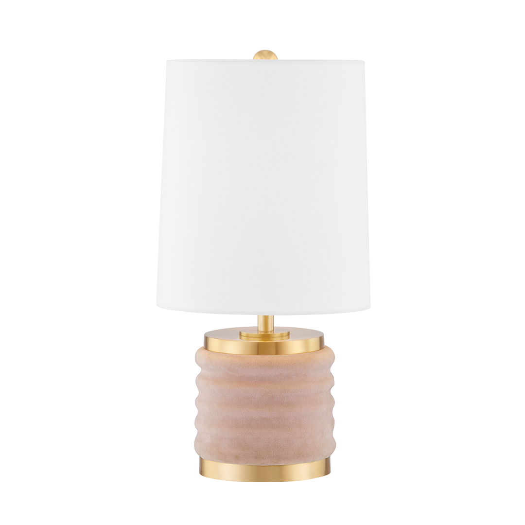 Bethany 1 Light Table Lamp-Mitzi-HVL-HL561201-AGB/BLSH-Table LampsAged Brass/Blush Combo-1-France and Son