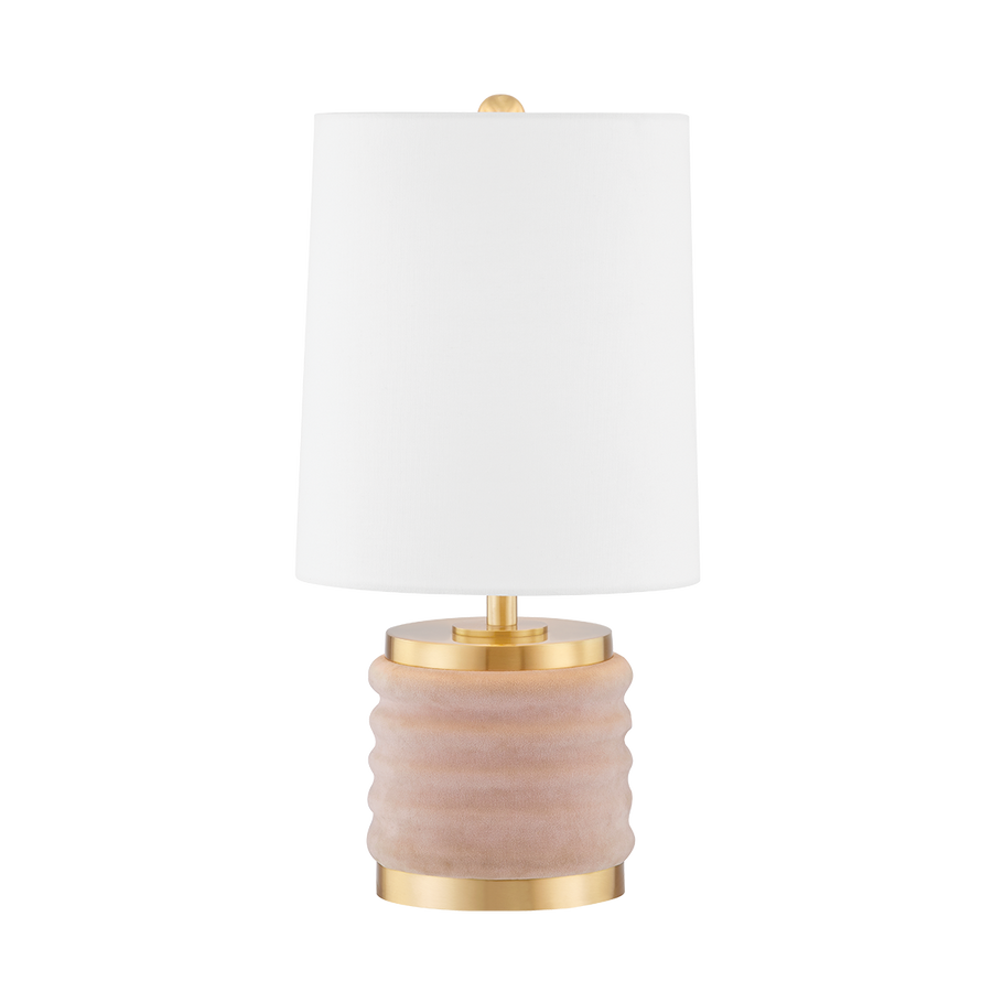 Bethany 1 Light Table Lamp-Mitzi-HVL-HL561201-AGB/BLSH-Table LampsAged Brass/Blush Combo-1-France and Son