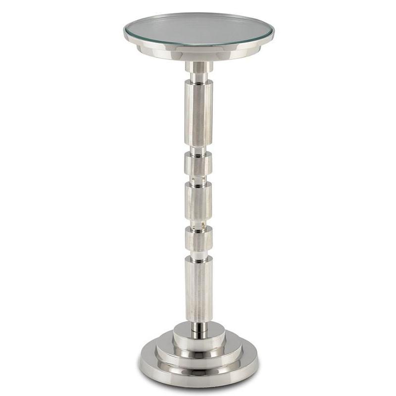 Para Drinks Table-Currey-CURY-4000-0108-Side TablesShiny Nickel/Clear-1-France and Son