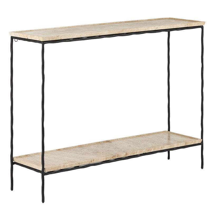 Boyles Travertine Console Table-Currey-CURY-4000-0137-Console Tables-1-France and Son