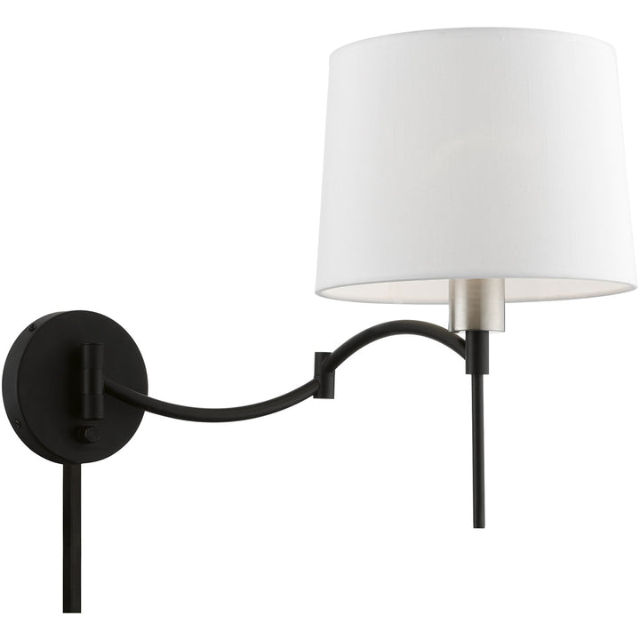 Allison 10 inch Swing Arm Wall Lamp-Livex Lighting-LIVEX-40044-04-Wall LightingBlack with Brushed Nickel Accent-3-France and Son