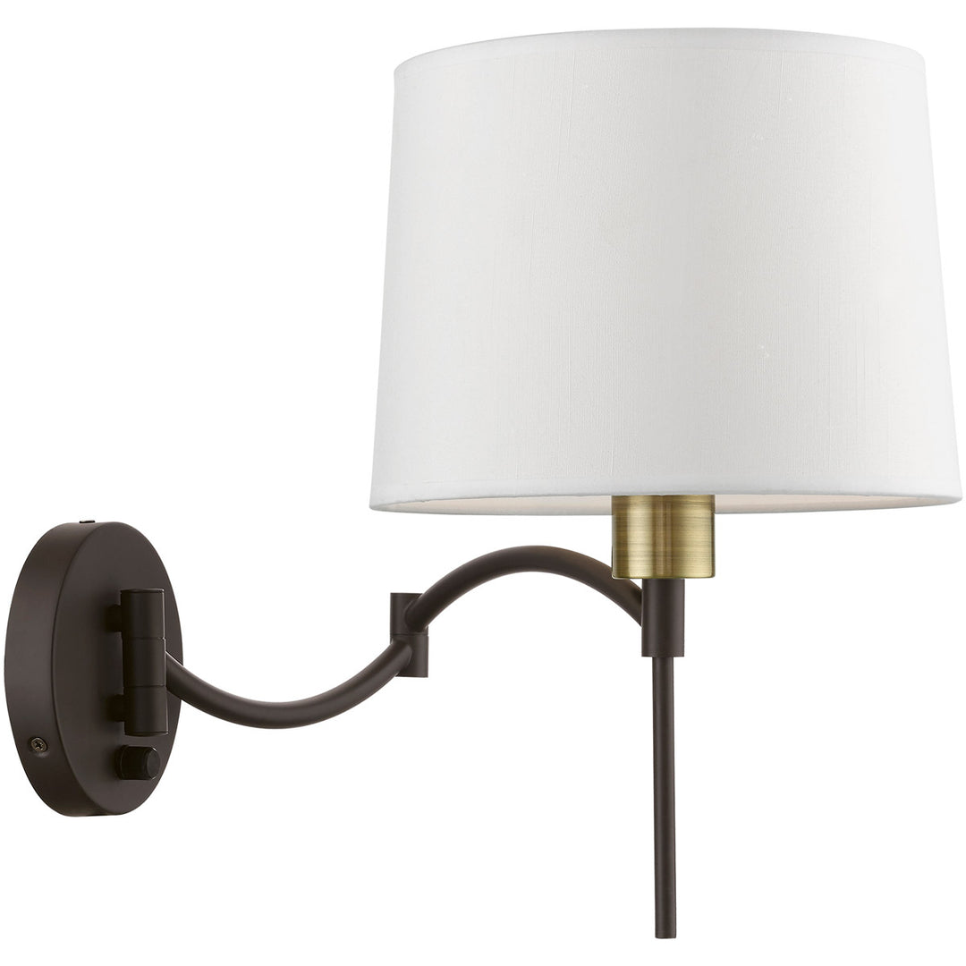 Allison 10 inch Swing Arm Wall Lamp-Livex Lighting-LIVEX-40044-07-Wall LightingBronze with Antique Brass Accent-4-France and Son