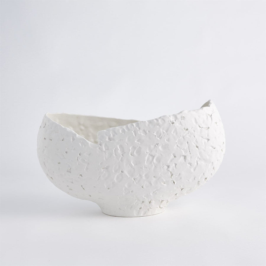 Asymmetrical Stipple Bowl-Matte White-Global Views-GVSA-7.10370-Bowls-5-France and Son