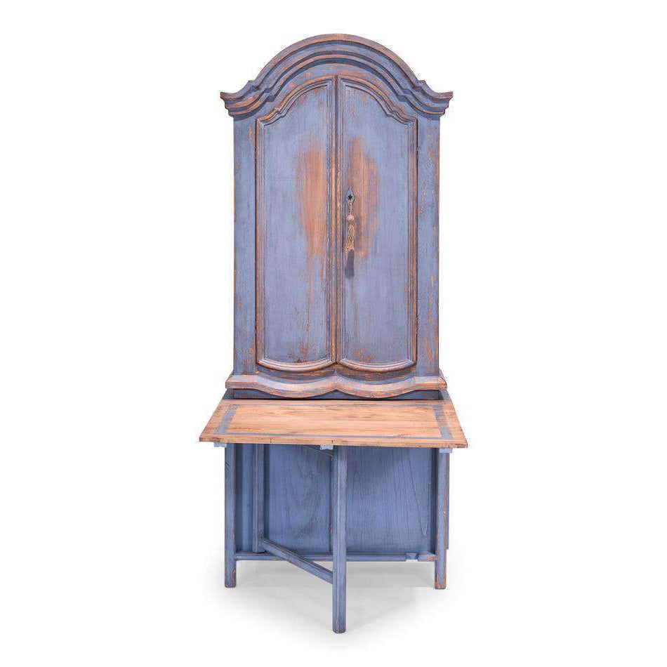 Blue Dress Writing Cabinet-SARREID-SARREID-40264-Bookcases & Cabinets-1-France and Son