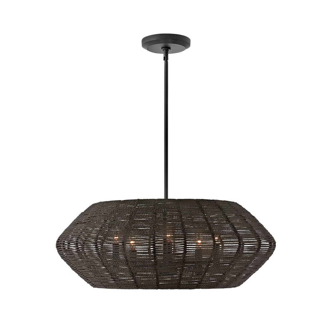 Chandelier Luca - Medium Convertible Drum-Hinkley Lighting-HINKLEY-40384BLK-ChandeliersBlack-1-France and Son