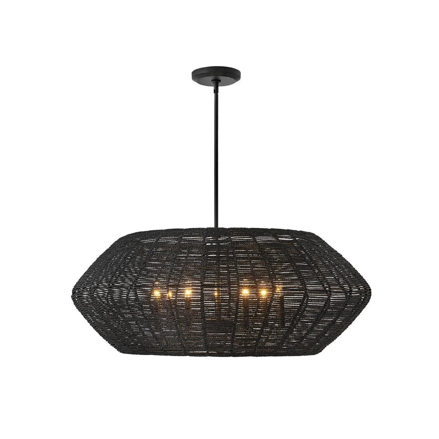 Luca Large Convertible Drum-Hinkley Lighting-HINKLEY-40385BLK-ChandeliersBlack-1-France and Son