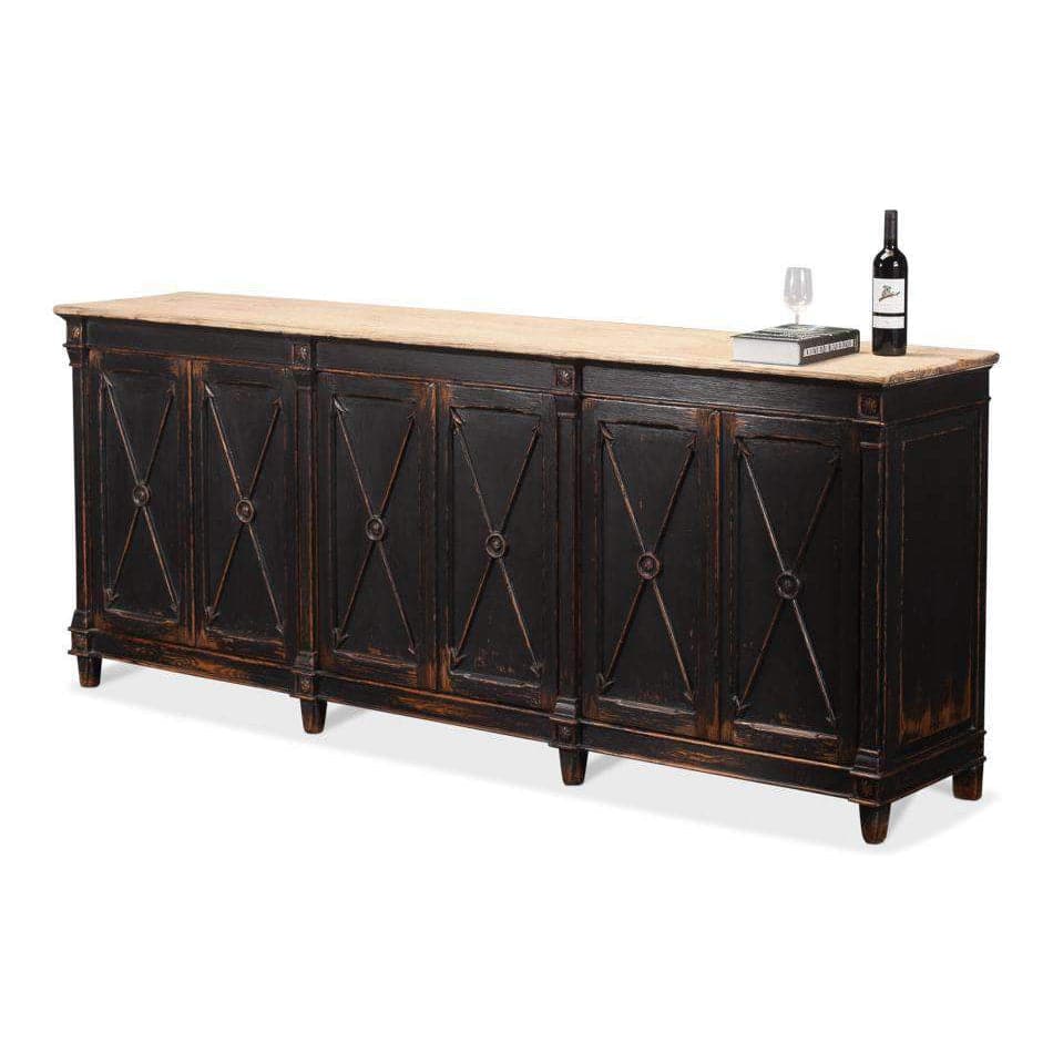 Marksman Sideboard-SARREID-SARREID-40426-2-Sideboards & CredenzasAntique Ebony-2-France and Son