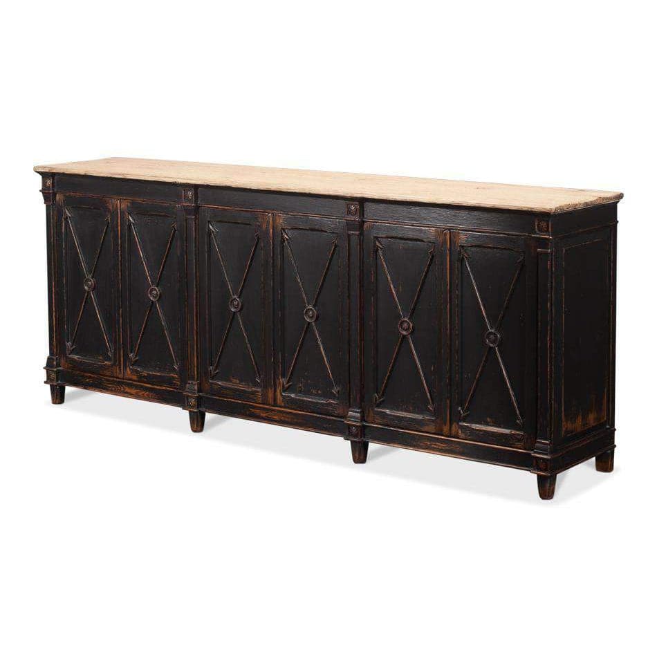 Marksman Sideboard-SARREID-SARREID-40426-2-Sideboards & CredenzasAntique Ebony-1-France and Son