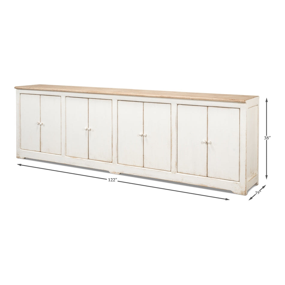 Eight Is Enough Sideboard-SARREID-SARREID-40427-1-Sideboards & CredenzasAnt. White-7-France and Son