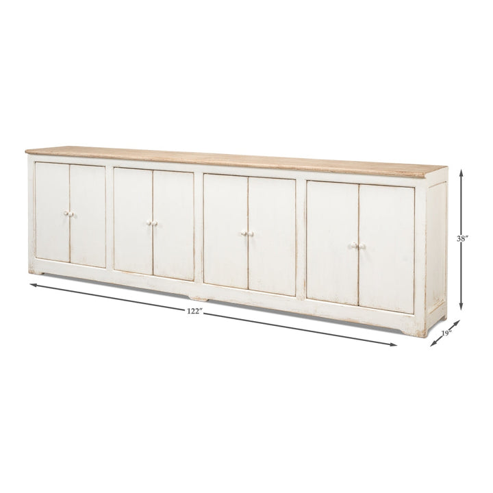 Eight Is Enough Sideboard-SARREID-SARREID-40427-1-Sideboards & CredenzasAnt. White-7-France and Son