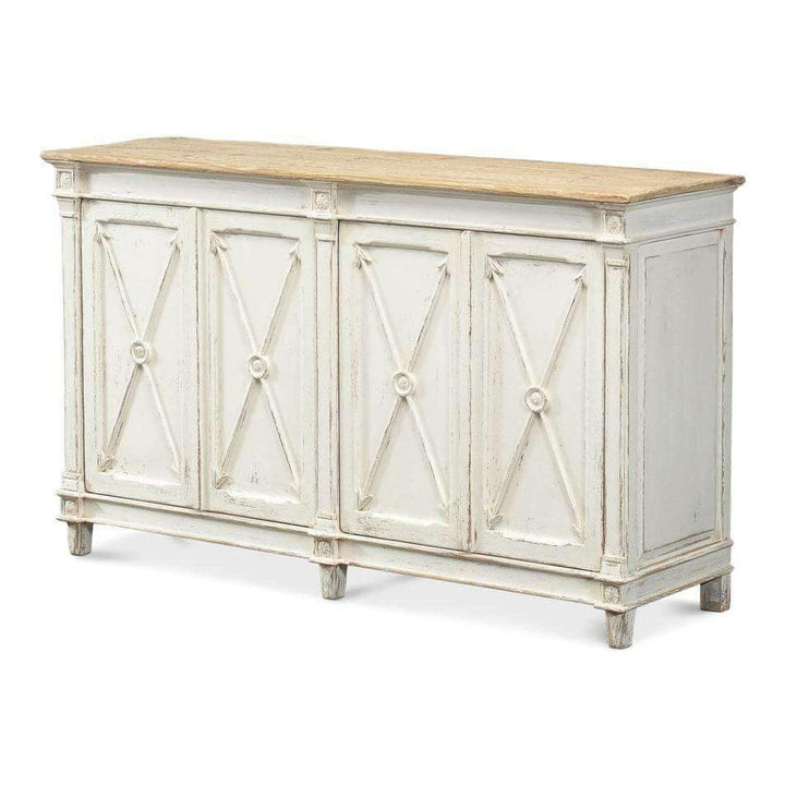 Marksmen Cabinet-SARREID-SARREID-40428-1-Sideboards & CredenzasAntique White Wash-3-France and Son