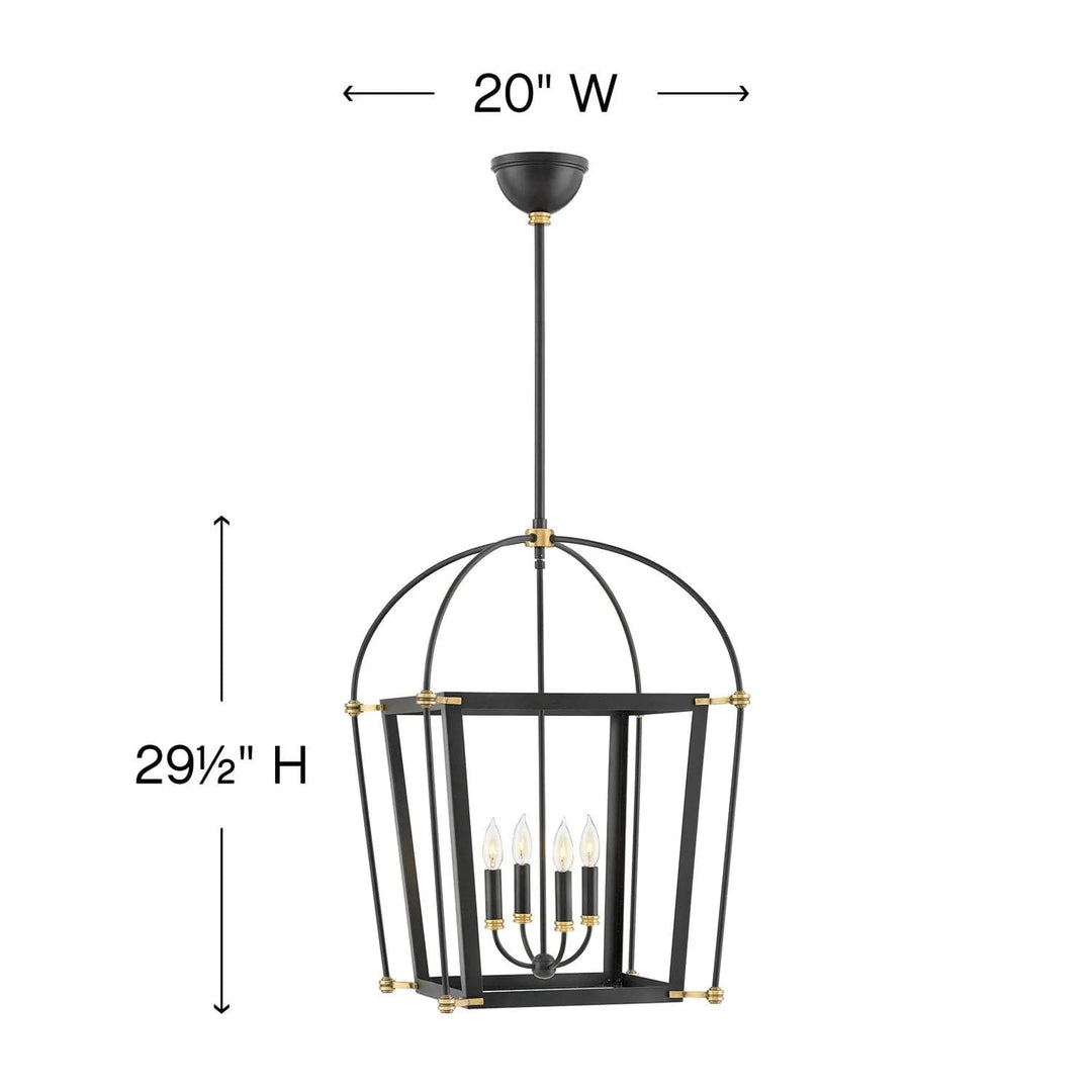 Chandelier Selby - Medium Open Frame-Hinkley Lighting-HINKLEY-4055BK-Chandeliers-4-France and Son