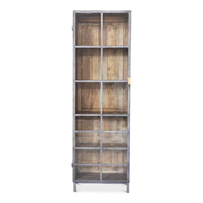 A Gem Of A Handle Display Cabinet-SARREID-SARREID-40661L-Bookcases & CabinetsMoleskin Grey-Left-3-France and Son