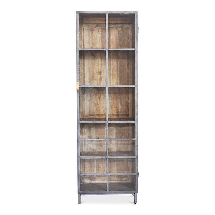 A Gem Of A Handle Display Cabinet-SARREID-SARREID-40661L-Bookcases & CabinetsMoleskin Grey-Left-4-France and Son