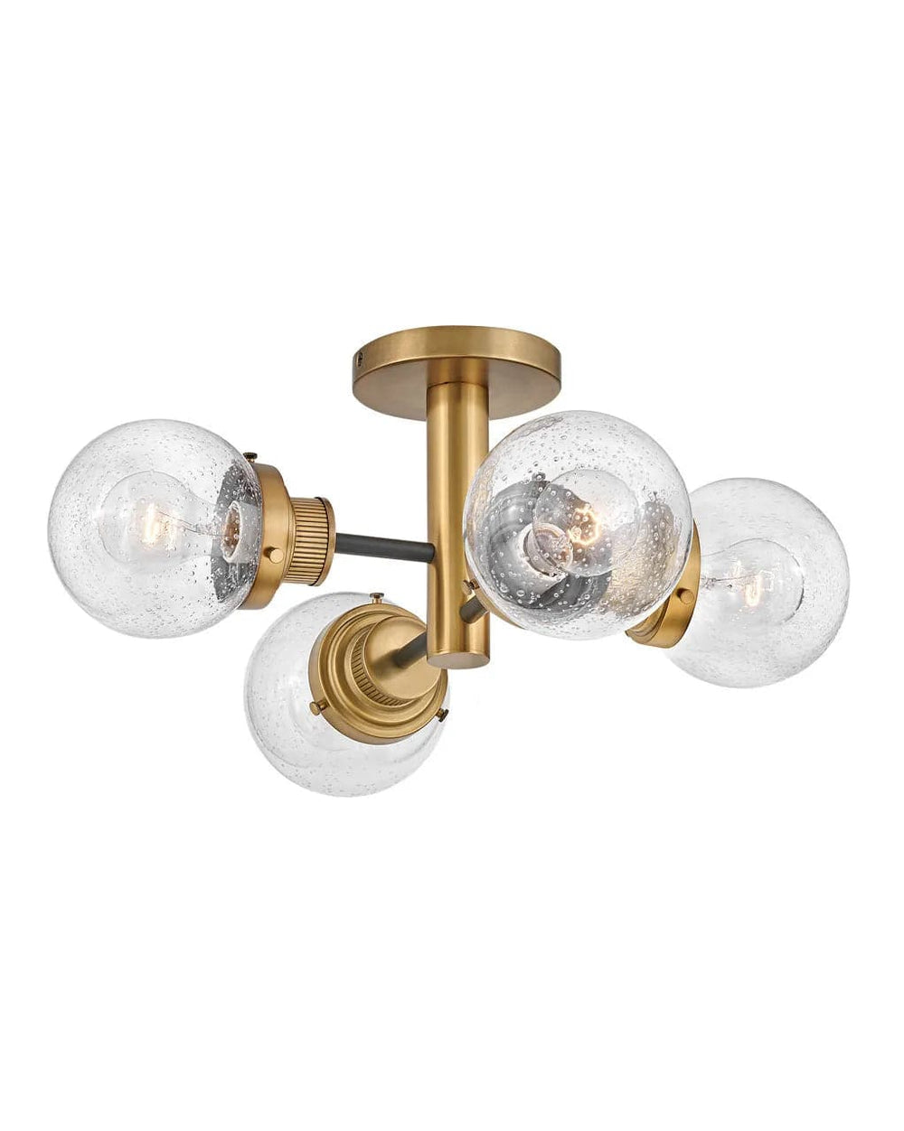 Foyer Poppy - Medium Semi-Flush Mount-Hinkley Lighting-HINKLEY-40693BK-Flush MountsBlack with Heritage Brass accents-2-France and Son