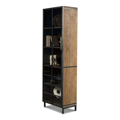 A Gem Of A Handle Display Cabinet-SARREID-SARREID-40661L-Bookcases & CabinetsMoleskin Grey-Left-8-France and Son