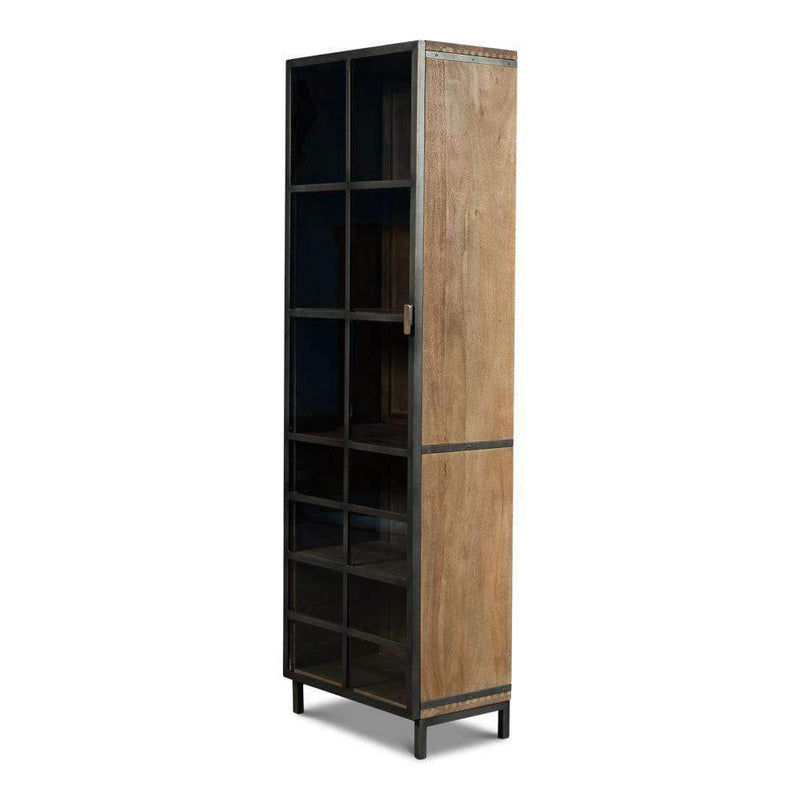 A Gem Of A Handle Display Cabinet-SARREID-SARREID-40745L-Bookcases & CabinetsLionskin Natural-Left-6-France and Son