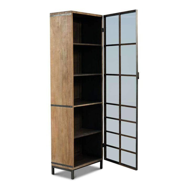 A Gem Of A Handle Display Cabinet-SARREID-SARREID-40661L-Bookcases & CabinetsMoleskin Grey-Left-10-France and Son