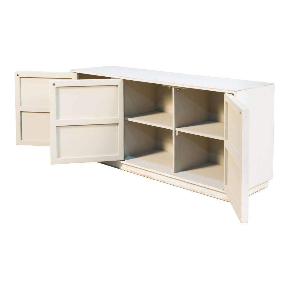 Louvered Cabinet White-SARREID-SARREID-40768-Sideboards & Credenzas-3-France and Son