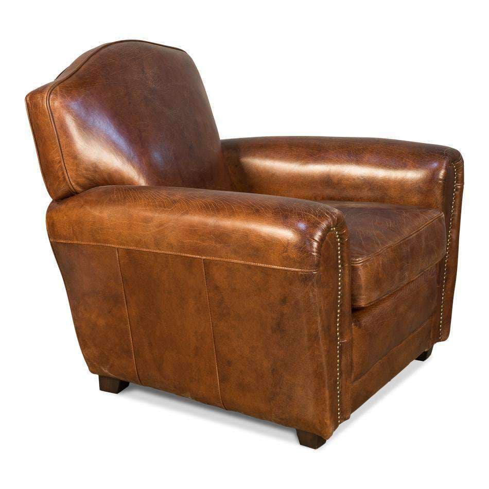 Vintage French Club Chair フレンチクラブチェア レザー Elite French Club Chair by SARREID Lounge Chairs SARREID-40802