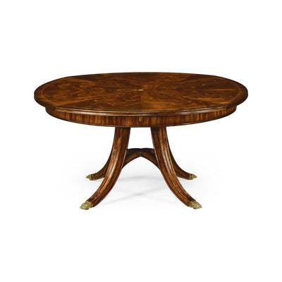 59" Circular Dining Table with Self–Storing Leaves-Jonathan Charles-JCHARLES-494543-59D-MAH-Dining TablesMahogany-6-France and Son