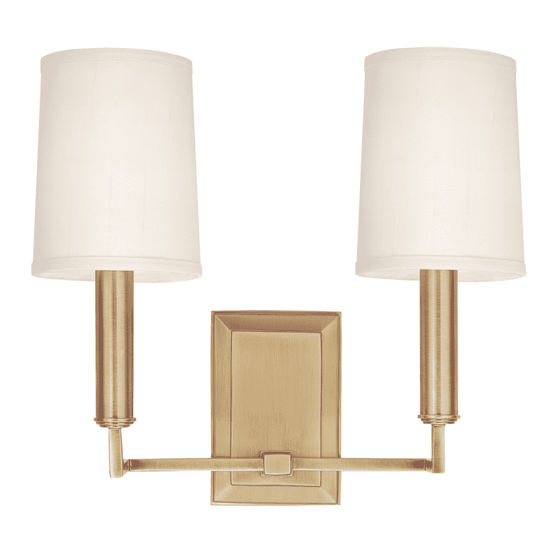 Clinton 2 Light Wall Sconce-Hudson Valley-HVL-812-AGB-Wall LightingAged Brass-1-France and Son