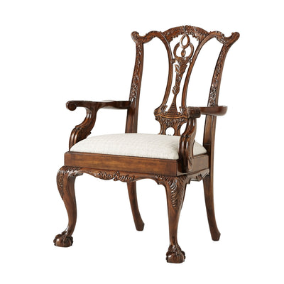 Classic Claw and Ball Armchair-Theodore Alexander-THEO-4100-519.1ARP-Dining Chairs-1-France and Son