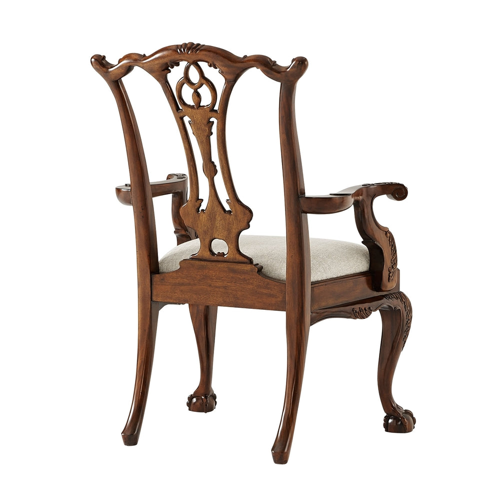 Classic Claw and Ball Armchair-Theodore Alexander-THEO-4100-519.1ARP-Dining Chairs-2-France and Son