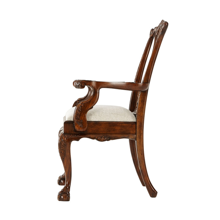 Classic Claw and Ball Armchair-Theodore Alexander-THEO-4100-519.1ARP-Dining Chairs-3-France and Son