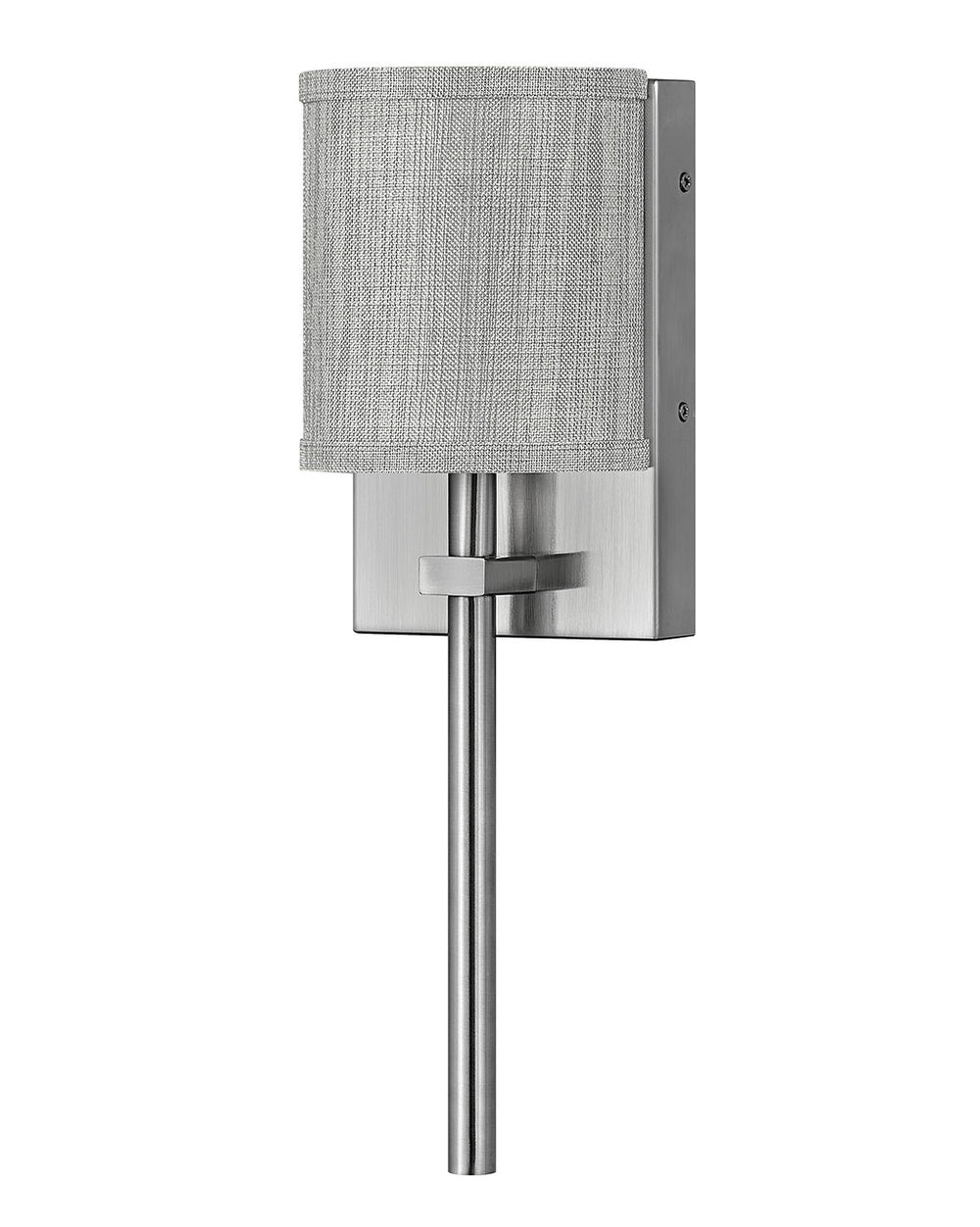 Avenue Single Light Sconce-Hinkley Lighting-HINKLEY-41009BN-Wall SconcesBrushed Nickel with Heathered Gray Linen-2-France and Son