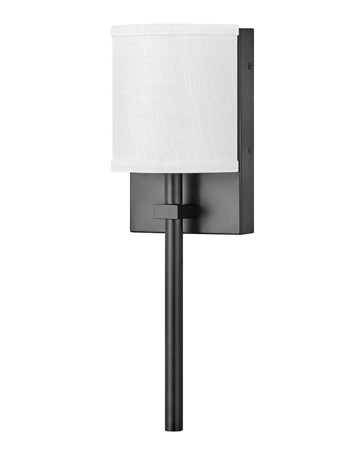 Avenue Single Light Sconce-Hinkley Lighting-HINKLEY-41010BK-Wall SconcesBlack with Off White Linen-3-France and Son