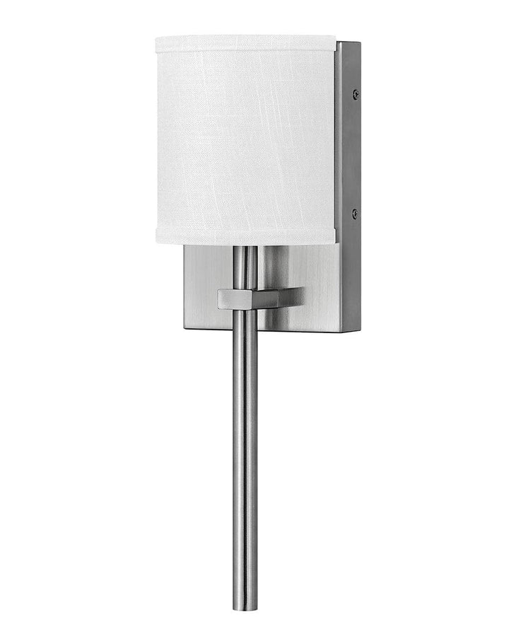 Avenue Single Light Sconce-Hinkley Lighting-HINKLEY-41010BN-Wall SconcesBrushed Nickel with Off White Linen-4-France and Son